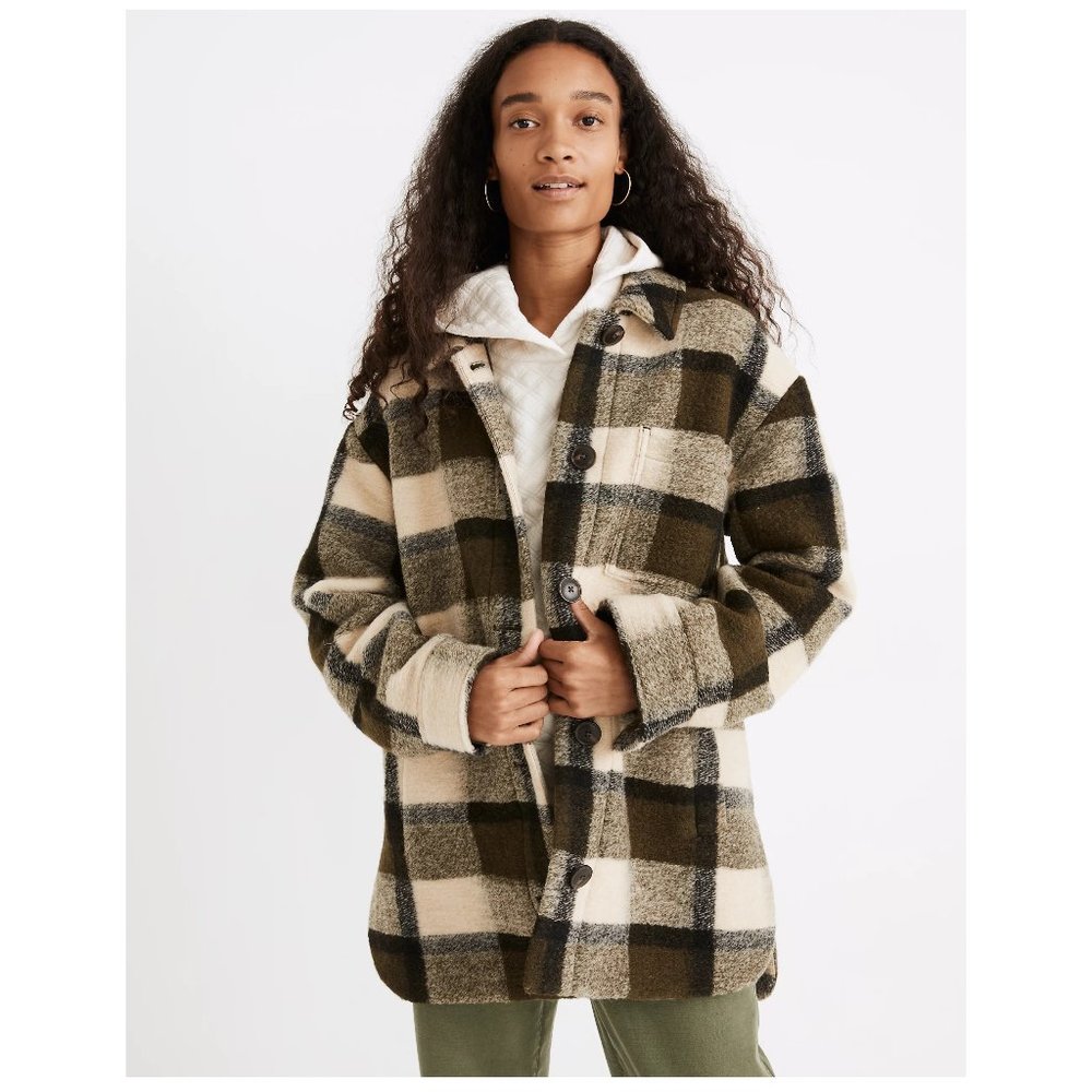 belrose shirt-jacket in maran plaid